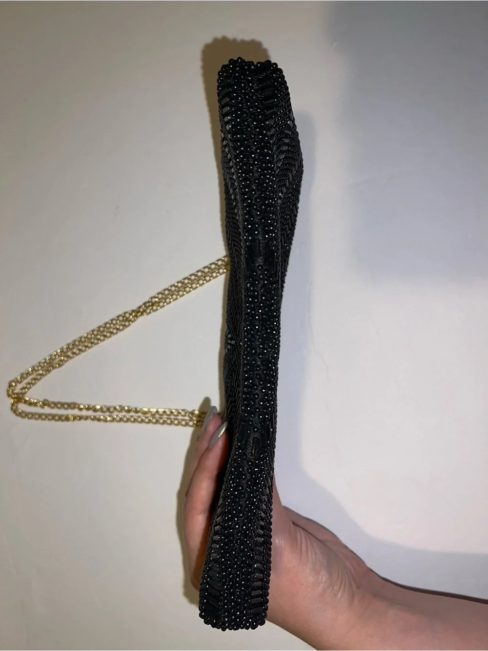 Vintage Beaded Chain Kiss Lock Clutch